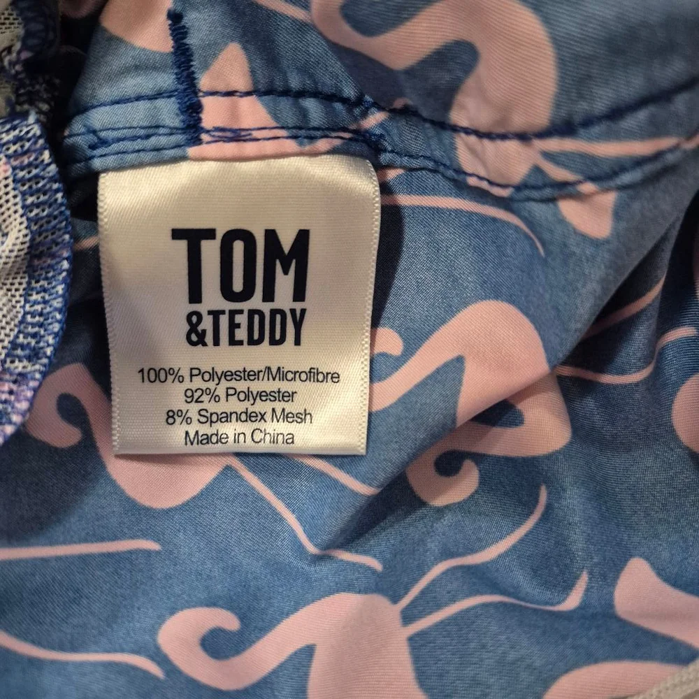 Tom & Teddy‎ Swim Trunks, Size L, Blue Pink